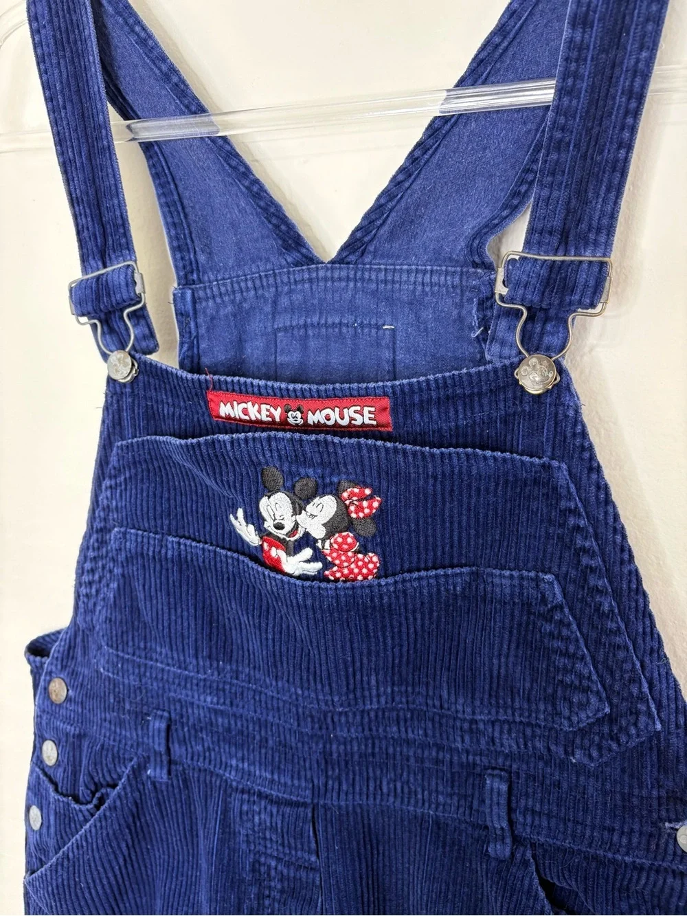 Vintage Disney Mickey Unlimited Jerry Leigh Corduroy Overalls Blue Large